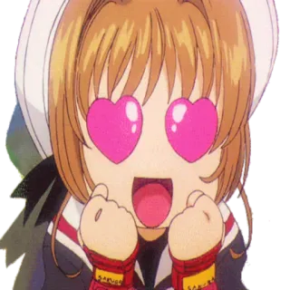 😍 Sakura Kinomoto Cardcaptor Sakura Anime, Cardcaptor Sakura, Niedlich, Herzaugen, Kawaii, Manga telegram sticker