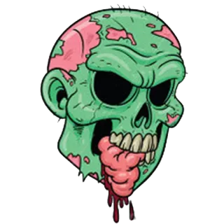 😋 Zombie, Horreur, Mort-vivant, Monstre, Effrayant, Gore, Halloween whatsapp sticker