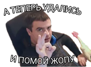 😏 А ТЕПЕРЬ УДАЛИСЬ
И ПОМОЙ ЖОПУ Mann, Huhn, Russisch, Geste telegram sticker