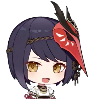 🌑 Kujou Sara Genshin Impact anime, video game, character, genshin impact, kujou sara, cute, sticker telegram sticker