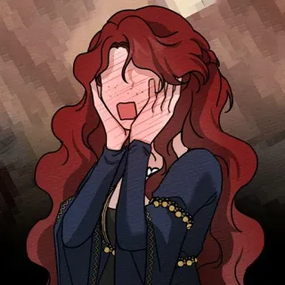 ♠️ scioccata, donna, anime, medievale, imbarazzata telegram sticker