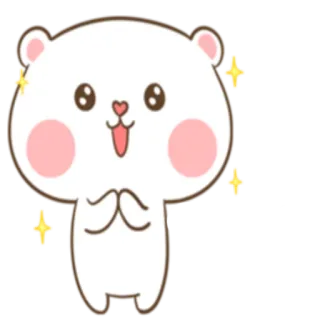 😍 orso, carino, brillantini, kawaii, saluto telegram sticker