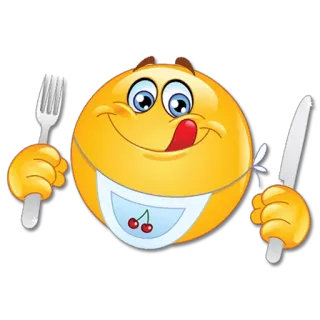 🍽 Emoji, Comida, Cuchillo, Tenedor, Hambre, Cereza, Comiendo whatsapp sticker