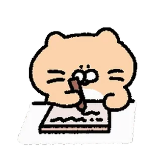 🥚 gato, escritura, bolígrafo, papel, lindo, kawaii, dibujo animado telegram sticker