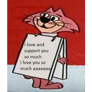 ☺️ i love and support you so much i love you so much aaaaaaa Dessin animé, Chat, Amour, Soutien, Encouragement, Amitié telegram sticker
