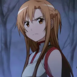 😐 Asuna Sword Art Online Anime, Dziewczyna, Postać, Sword Art Online, Asuna, Kobieta, Zła telegram sticker