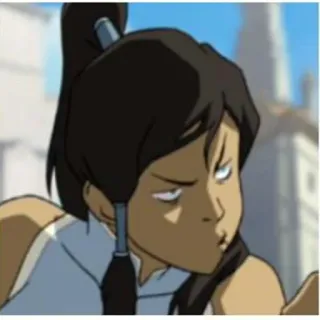 😒 Korra The Legend of Korra Korra, Avatar, Avatar : La Légende de Korra, dessin animé, Nickelodeon telegram sticker