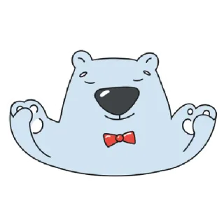 🧘‍♀️ หมี, การ์ตูน, น่ารัก, สัตว์, หูกระต่าย, สติกเกอร์, โยคะ, สมาธิ telegram sticker