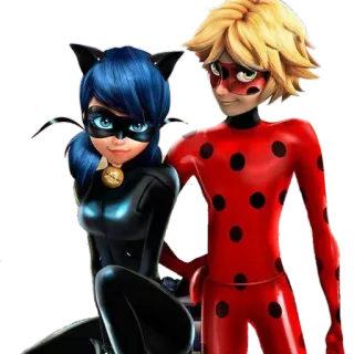 👯‍♀ Ladybug and Cat Noir Miraculous: Tales of Ladybug & Cat Noir Леди Баг, Кот Нуар, Miraculous, мультфильм, супергерой telegram sticker