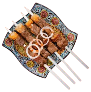 🍢 еда, мясо, шашлык, шампур, лук, кухня telegram sticker