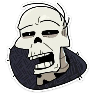 😄 skeleton, skull, cartoon, character, sticker, bones, spooky telegram sticker