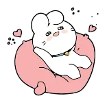 🥰 可爱, 兔子, 兔子, 动物, 卡哇伊, 卡通, 粉色, 心 telegram sticker