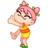 👍 Cartoon, Figur, Niedlich, Rosa, Gelb telegram sticker
