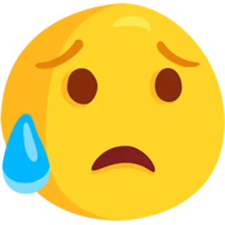 😥 Emoji, Sueur, Anxieux, Inquiet, Préoccupé, Visage telegram sticker