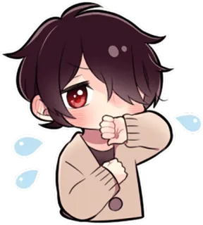 😳 Anime, Triste, Chorando, Kawaii, Menino, Emocional telegram sticker