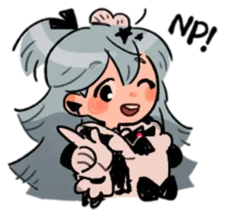 😉 Anime, Cartoni animati, Carino, Ragazza, Illustrazione, Kawaii telegram sticker