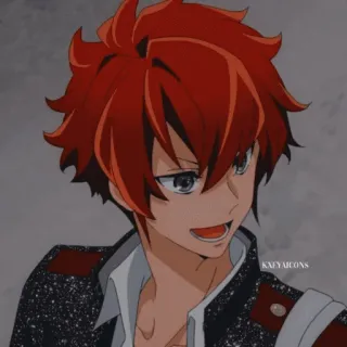⛸️ Anime, rote Haare, männlich, Charakter, Animation whatsapp sticker
