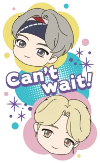 🤩 Can't wait! cute, cartoon, portrait, message, eager, excited, waiting telegram sticker