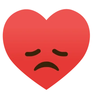 🌟 sad, heart, emoji, unhappy, red telegram sticker