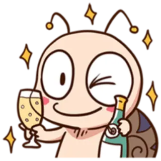 🥂 ฉลอง, การ์ตูน, ดื่ม, ปาร์ตี้, ชนแก้ว, ตัวละคร telegram sticker
