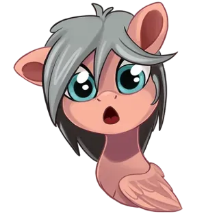 😦 Pony, Cartoon, Niedlich, Tier, Aufkleber, Illustration telegram sticker