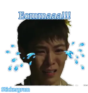 😭 Eommaaa!!! piangere, triste, lacrime, angosciato, espressione whatsapp sticker