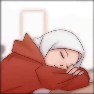 🤸‍♀ hijab, moslim, slapen, meisje, studente, hoofddoek telegram sticker