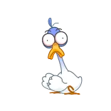 😰 bird, goose, cartoon, funny, animal telegram sticker
