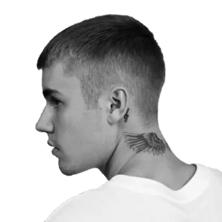 👤 Justin Bieber cantor, celebridade, retrato, música, tatuagem telegram sticker