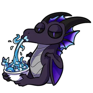 🍜 dragão, fantasia, animal, adesivo, desenho animado, criatura mítica, fofo, água telegram sticker