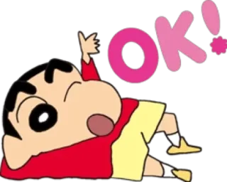 👌 Shinchan OK! Anime, Kartun, Oke, Shin-Chan, Setuju, Ya whatsapp sticker