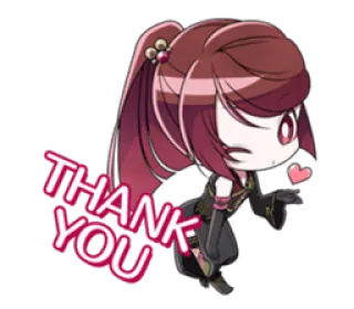 😘 Thank you thank you, gratitude, anime, chibi, heart, cute telegram sticker