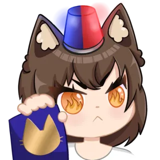 🚨 kucing, anime, polisi, topi, imut telegram sticker