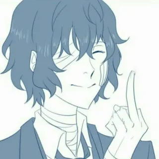 🖕 Osamu Dazai Bungo Stray Dogs Anime, Dedo do meio, Ofensivo, Dazai, Bungo Stray Dogs, Personagem telegram sticker