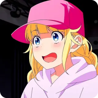 🙂 Anime, Fille, Mignon, Rose, Dessin animé, Personnage, Kawaii whatsapp sticker