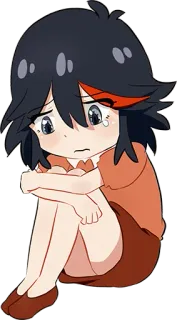 😢 Anime, Smutny, Płaczący, Chibi, Dziewczyna, Kawaii telegram sticker