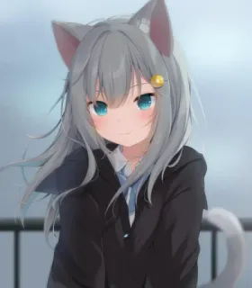 🙂 Anime, Cô gái mèo, Neko, Dễ thương, Kawaii telegram sticker