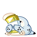 🤩 słodkie, sowa, pieniądze, bogactwo, kreskówka, gotówka telegram sticker