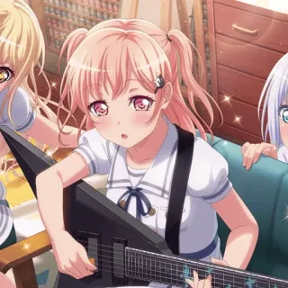 🥮 Anime, Meisje, Band, Muziek, Gitaar telegram sticker