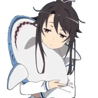 🦈 Anime, Squalo, Ragazza, Cartone animato telegram sticker
