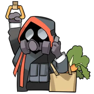 🚌 mặt nạ phòng độc, tàu điện ngầm, tàu điện ngầm, rau, cà rốt, túi mua sắm telegram sticker