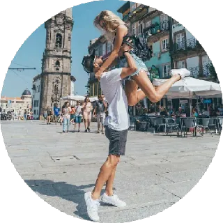 🤗 пара, романтика, любовь, путешествия, мужчина, женщина telegram sticker