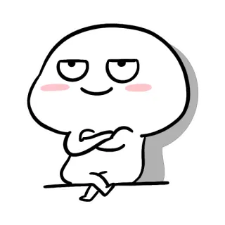 😏 cartoon, sitting, smirking, arms crossed, cute telegram sticker