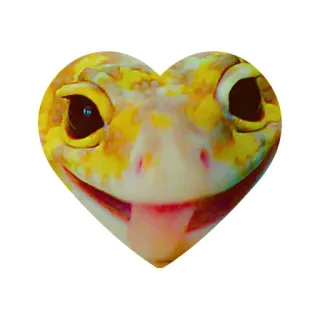 ❤️ 도마뱀붙이, 동물, 파충류, 하트, 귀여운, 사랑, 스티커 telegram sticker