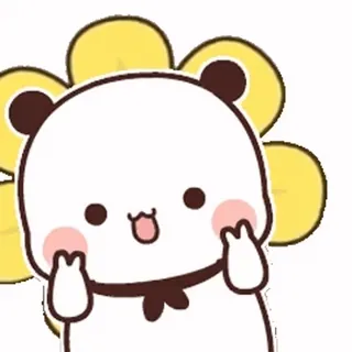 🎈 niedlich, panda, cartoon, kawaii, blume, tier telegram sticker