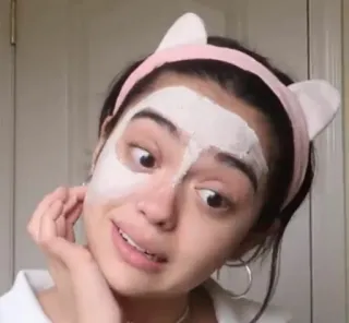 😡 máscara facial, beleza, cuidados com a pele, mulher, tiara, facial, cosméticos telegram sticker