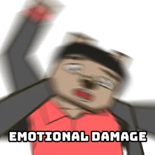 🫨 EMOTIONAL DAMAGE dano emocional, Meme, engraçado, Meme da internet, expressão, comédia whatsapp sticker