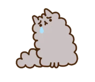 😰 cat, crying, sad, cloud whatsapp sticker