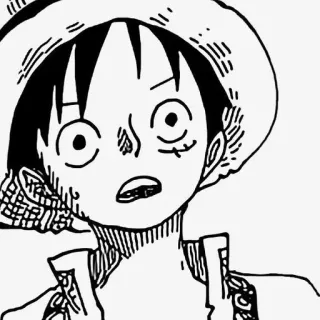 ➖ Luffy One Piece Anime, Monkey D Luffy, Chapeau de paille, Pirate, Manga, One Piece, Personnage telegram sticker