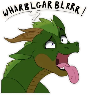😫 WHARBLGAR BLRRR! drache, cartoon, fantasy, monster, reptil, humor telegram sticker